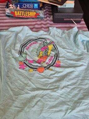 surf style Light Blue Kids Tee with Multicolor Dolphin Graphic Xxl